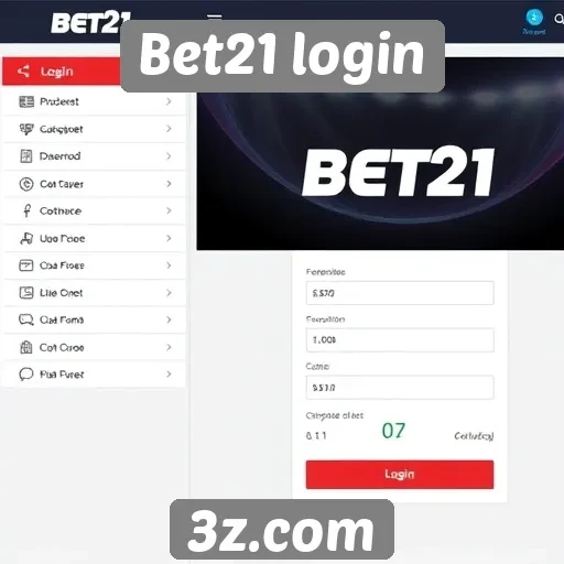 Avaliação da interface do usuário do Bet21 login